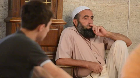 Muslim Relax in The Mosque Stock Footage 46206362