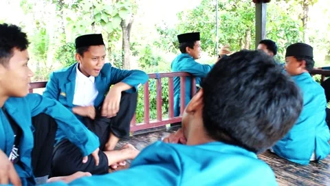 Muslim students are seen talking Stock Footage 282363991