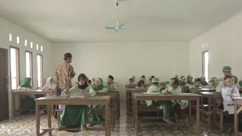Muslim students taking exams at school 스톡 동영상 224928780