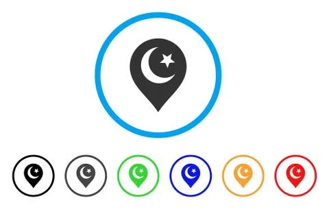 Muslim Symbol Marker Rounded Icon Stock Illustration
