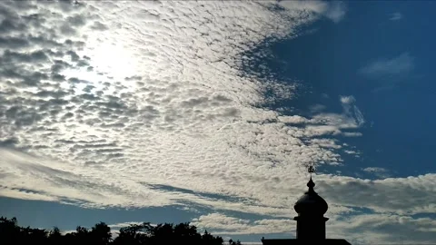Muslim symbol with moving clouds. Time lapse. Video stock 139415177