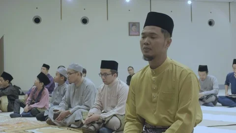 Muslim Waiting To Pray Stock Footage 109277719