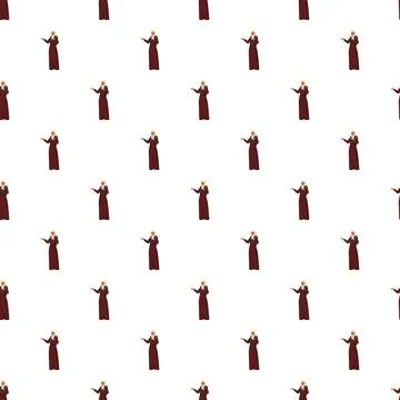 Muslim woman speaker presenting pattern with gesturing hands 스톡 일러스트