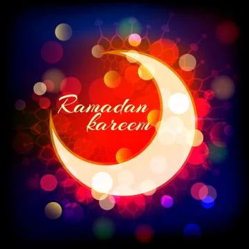 Muslimred crescent on abstract background Illustrazione stock