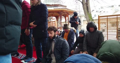 Muslims are taking the weekly prayer jumu'a Stock Footage 170256273