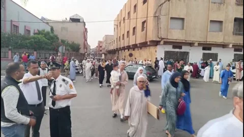 Muslims in Morocco mark Eid al-Adha with morning prayers, SALÉ, MA - 07 Jun 2025 Stock Footage 310833715