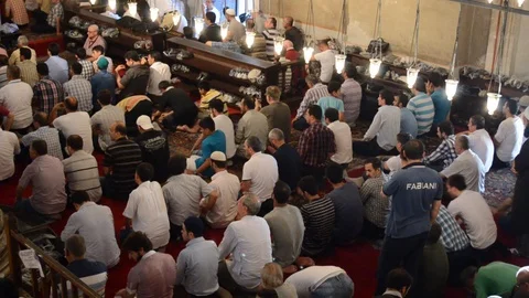 Muslims in the mosque Stock Footage 93015261