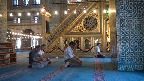 MUSLIMS PRAYING TOGETHER Stock Footage 93036121