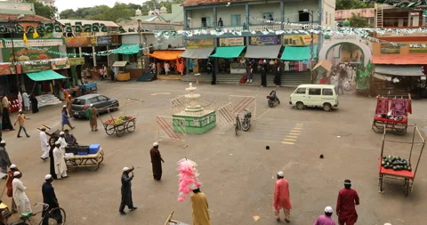 Muslims running panic after a suspected bomb in Street Market Stock Footage 317536687