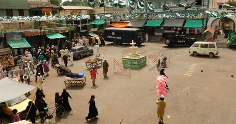 Muslims running panic after a suspected bomb in Street Market Stock Footage 317537748