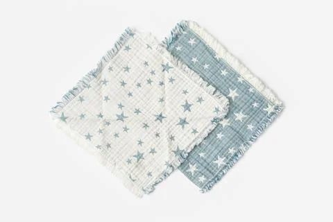 Muslin blanket with star pattern on white background Stock Photos