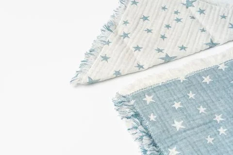 Muslin blanket with star pattern on white background Stock Photos