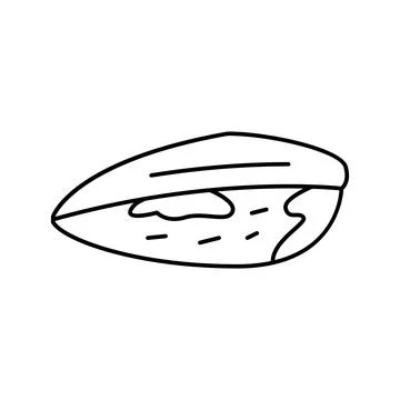 Mussel closed shell line icon vector illustration 스톡 일러스트