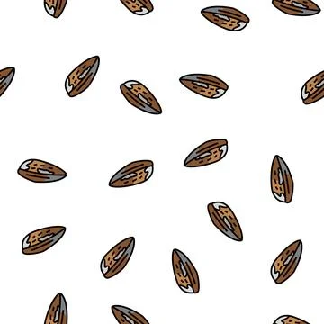 Mussel closed shell vector seamless pattern Stock Illustration