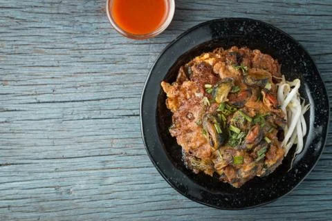 Mussel omelette Stock Photos