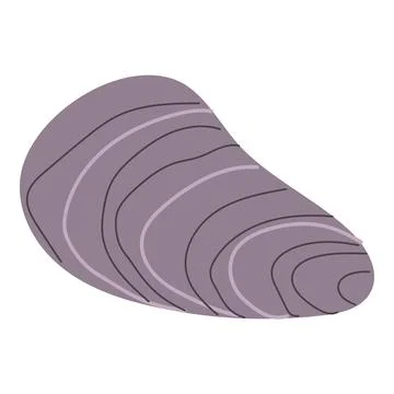 Mussel Seashell Icon Vector Illustration in Flat Style for Coastal Themes Stock Illustration