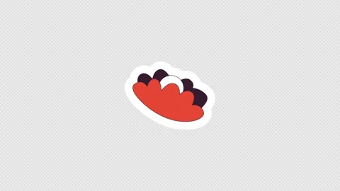 Mussel shell with pearl digital sticker animation Stock Footage 332222566