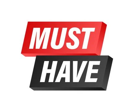Must have sign, label. Vector stock illustration Stock Illustration