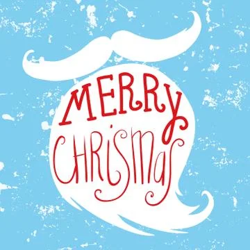 Mustache and beard of Santa. Vector Christmas card Stock Illustration