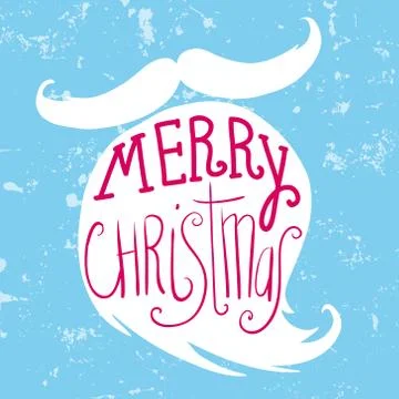 Mustache and beard of Santa. Vector Christmas card Stock Illustration