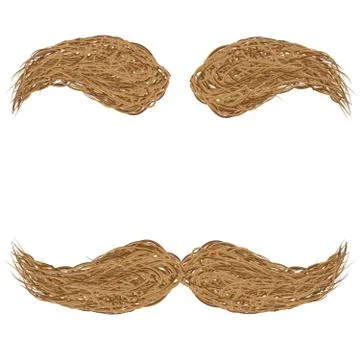Mustache and eyebrows, brown イラスト素材
