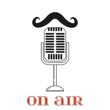 Mustache are talking to the microphone Stock Illustration