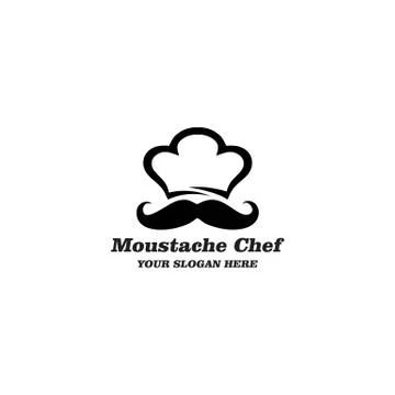 Mustache Chef Logo Vector and Templates Stock Illustration
