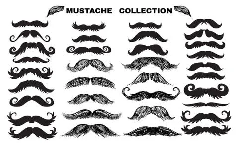 Mustache collection Stock Illustration