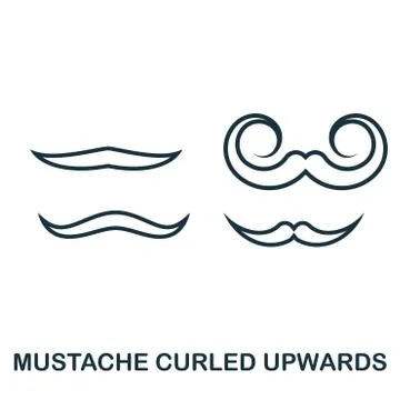 Mustache Curled Upwards icon. Flat style icon design. UI. Illustration of Stock Illustration
