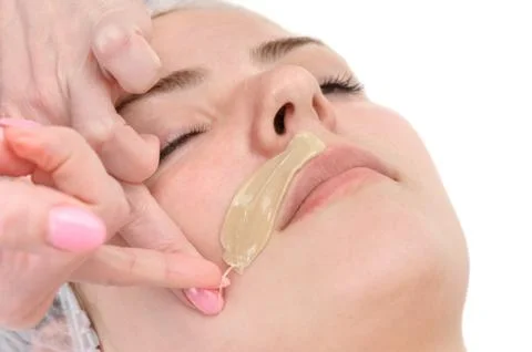 Mustache depilation Stock Photos