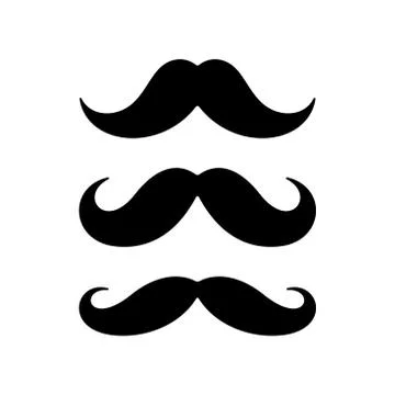 Mustache flat icon set Stock Illustration