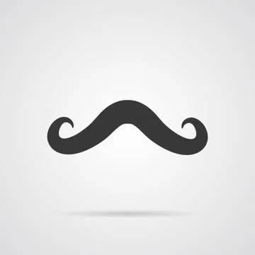 Mustache Grey Vector Icon with shadow Stock Illustration