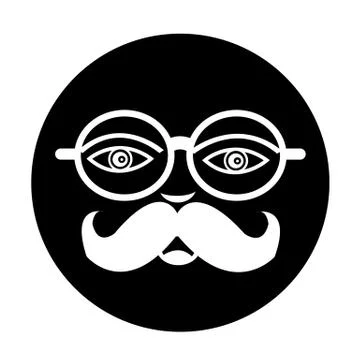 Mustache guy face icon Stock Illustration