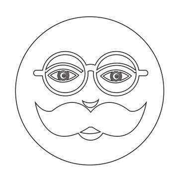 Mustache guy face icon Stock Illustration