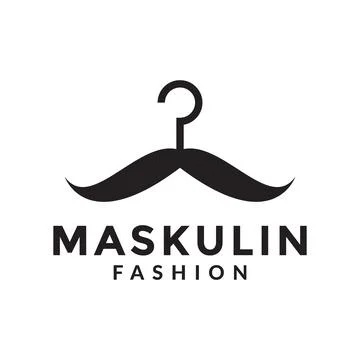 Mustache with hanger logo design vector graphic symbol icon sign illustrati.. Stock Illustration