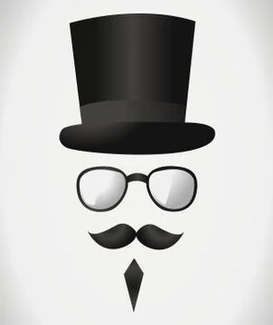 Mustache hat glasses Illustrazione stock