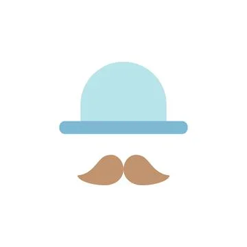 Mustache, hat icon. Simple color vector elements of cultural activities icons Illustrazione stock