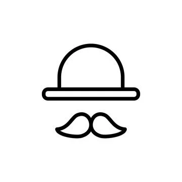 Mustache, hat icon. Simple line, outline vector elements of cultural activities Stock Illustration