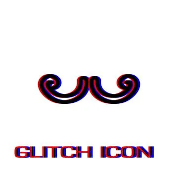 Mustache icon flat Stock Illustration