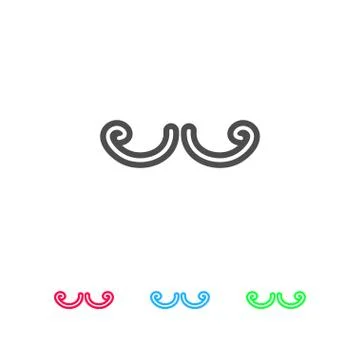 Mustache icon flat Stock Illustration