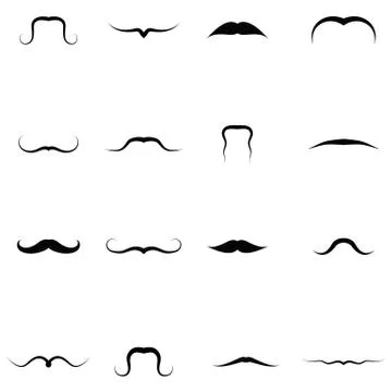 Mustache icons set Stock Illustration