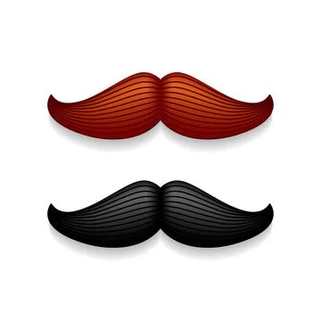Mustache isolated on white. Black vector vintage moustache. Facial hair.Barber Ilustração Stock