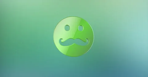 Mustache Man Color 3d Icon Stock Footage