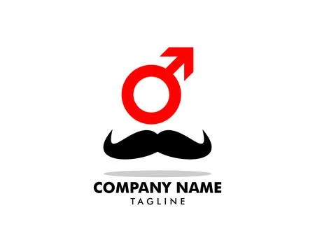 Mustache Man Logo Template Design Stock Illustration