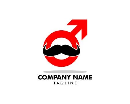 Mustache Man Logo Template Design Stock Illustration