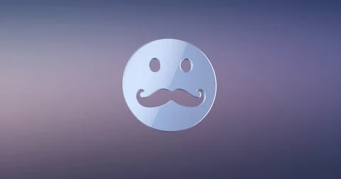 Mustache Man Silver 3d Icon Vídeos de archivo 73356730