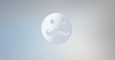 Mustache Man White 3d Icon Stock Footage 68096687