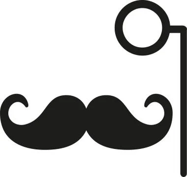 Mustache with monocle Stock Illustration