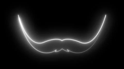 Mustache neon sign Stock Illustration