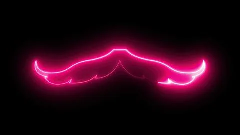 Mustache neon sign Stock Illustration